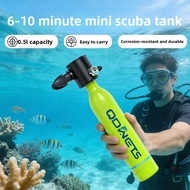 Portable Mini Diving Oxygen Tank 0.5L Scuba Breathing Apparatus Diving Equipment for Snorkeling Trav