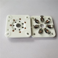 1pcs ceramic tube socket seat GZC7-A GZC7-A-G 7 pin seat tube socket silver foot for 813 FU-13 5-125