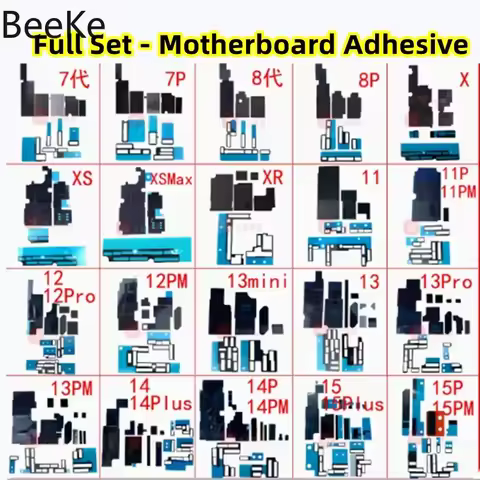 Full Set For iPhone 14 15 16 13 12 11 Pro Max SE X Plus Motherboard Adhesive FPC Foam Main Board Bla