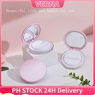 Plastic Loose Powder Compact Container Powder puff Mirror and Elasticated Net Sifter