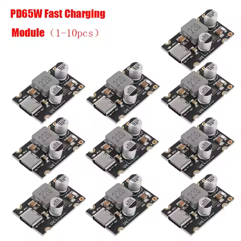 1-10PCS PD65W Fast Charging Module Type-C USB Interface Supports PD3.1 QC3.0 SCP PPS Fast Charger 5V
