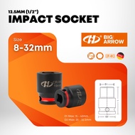 BIG ARROW 1/2" Impact Socket 8-32mm CR-MO Heavy Duty Air Impact Wrench Socket 6 Point DIN Standard W