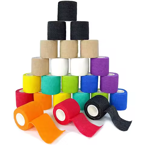 24 rolls Self Adhesive Bandage Wrap Breathable Self Adherent Wrap for People & Pets Athletic Elastic