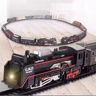 KISFUN Railway Freight Train Toy, Combinations Simulation Tracks Electric Christmas Train Track Set,