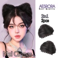 Cepot Rambut Jepitan Rambut Konde Rambut Palsu Model Kuping Kucing Jepitan Fun Bun Style  Korea