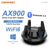 Comfast WiFi 6 USB Adapter 2.4G 5GHz AX900 BT5.3 Dongle Bluetooth Wireless Adaptador Free Drive Wi-f