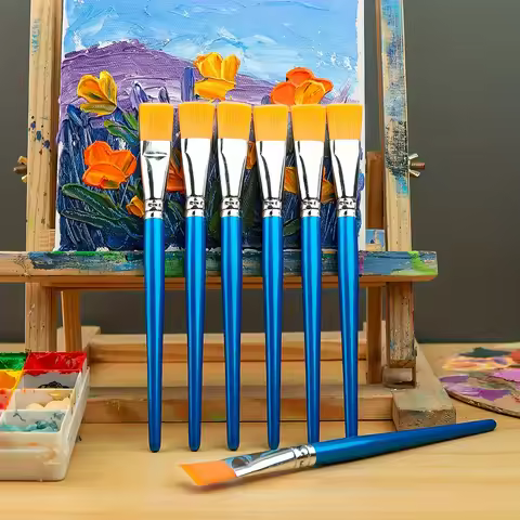 10pcs Pen Brush, Professional art use, Paint Brush, Oil Painting Pen, Paint Pen, Flat Head Painting 