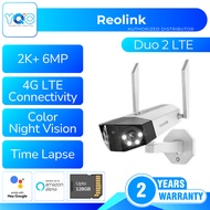 Reolink Duo 2 4G LTE 6MP Battery SimCard Outdoor Camera + 6W Solar Panel Type C Dual Lens with 180° 