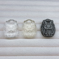 Natural Crystal Yellow White Crystal Pendant Sweater Chain Pendant Nine-tailed Fox Silver Obsidian F