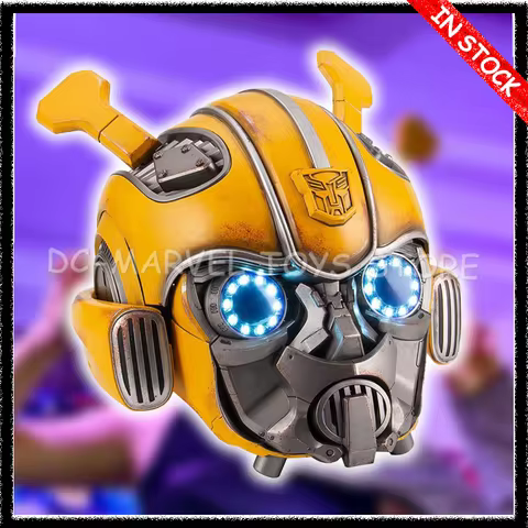 In Stock Bumblebee Wearable 1/1 Helmet English Voice Control Mask Bluetooth Base Light Up Eyes Anime