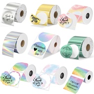 1Roll Holographic Laser Silver Adhesive Label Paper for Phomemo M110 M220 M200 E210 P50 DETONG P1 WP