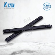 KEYN Cold Rolled Steel 3-Section Pull Out Drawer Slide Rail Black Push Open Full Extension Heavy Dut