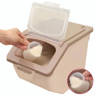 Rice Storage Box With Wheels 5kg 10kg 15kg rice storage bekas penyimpan beras nasi roda viral KD018