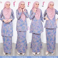 DHIA COTTON Baju Kurung Moden Baju Kurung Sedondon Kurung Mini Kurung Riau Baju Kurung Kedah Cornflower Blue