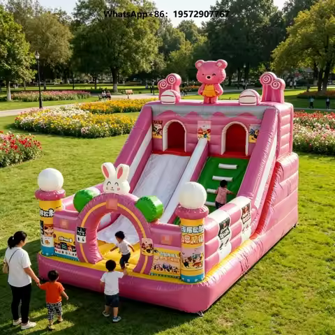 Inflatable Bounce House Slide PVC Material 500KGS Capacity 4x6m 5-10 Persons Backyard Party Park Ren