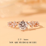 Imitation D Color Moissanite Ring Pt950 Hearts Arrows Dream Female Ring Q0825