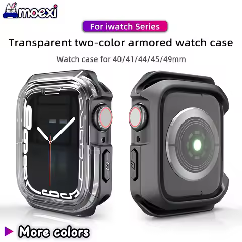 For Hello Watch 3 Plus Case Protective Cover PC+TPU Transparent two-color armored watch case H12 DT8