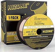 HIZONE MIG Solid Welding Wire, Premium ER70S-6 .030inch-2lb Mild Steel MIG Solid Wire, 1PC