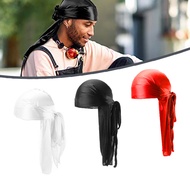 Durag Head Hip Hop Durag Hip Hop Bandana Hats Pirate Long Tail Hat Baotou Hat Faux Silk Breathable