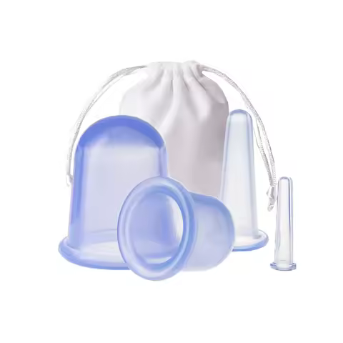 Green food grade silicone cupping vacuum cupping Home health care massage suit rubber cupping