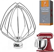 K45SS Stainless Steel 6-Wire Whip Attachment for Tilt-Head Kitchenaid Stand Mixer 4.5-5 Quart Bowl, 