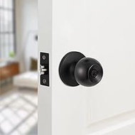 GUA OYH Front Door Knob with Lock and Key, Entry Door Lockset, Exterior Door Knob, Keyed Entry Lock for Home Office or Hotels, Matte Black (DoorKnob_MB_Entry)