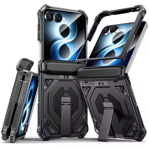 Protective Case for Samsung Galaxy Z Flip 8,Flip8 ,Magnetic Metal Kickstand Multi-Layer Defense,Comp
