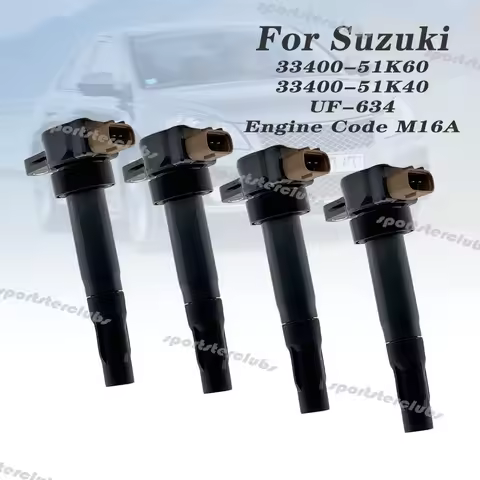 For Suzuki Grand Vitara Kizashi Swift SX4 Crossover L4 4 PSC Ignition Coil Spark Plug Caps 33400-51K
