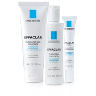 La Roche-Posay Effaclar Dermatological 3 Step Acne Treatment System, Salicylic Acid Acne Cleanser, P