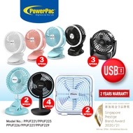PowerPac USB Fan, Portable Fan | Rechargeable Fan | Clip Fan | Desk Fan (PPUF221/PPUF223/PPUF226/PPU