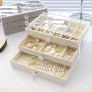️ Preferred Good Products Transparent Jewelry Storage Box Flannel Three-Layer Necklace Drawer Ring F