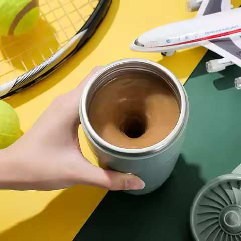 350ml Convenient Coffee Mug Stirring Coffee Cup Aircraft Engine Shape Large Capacity Coffee Tea Milk
