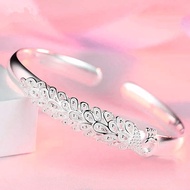 S925 Silver [The Peacock Spreads Its Tail] Ladies Fashion Bangle