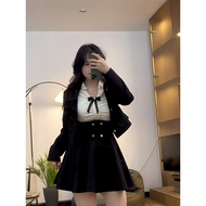 Plus Size Women's Clothing Solid Color Jacket Hot Girl Three-Piece Suit Autumn Slightly Fat mm Prepp