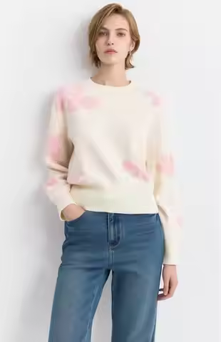 LILY Wool Jacquard Crewneck Sweater