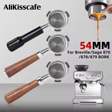 54MM Coffee Bottomless Portafilter Naked Double Spout Fit Breville Sage Barista Express Machine 870 