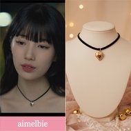 [Bae Suzy from 'Doona', IVE Yujin choker] ♥ Korean Jewelry aimelbie ♥ Vintage Heart Locket Choker