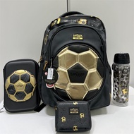 Smiggle Golden football backpack Hardtop Pencil Case Wallet card bag storage bag water bottle Cup Set