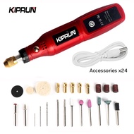 KIPRUN Cordless Drill Power Tools 3.6V Drill Grinder Grinding Accessories Set Fixed Speed Electric Drill For Jewelry Metal Dremel Tools Dust Drilling USB Recharge