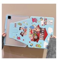 เคสiPadหมุน 360°Gen11 Air7 Air6 11 ที่ใส่ปากกา เครยอนชินจัง เคส iPad Gen10 Air5 Gen9 MINI7 Air6/7 13