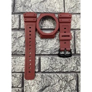 BNB CUSTOM GA2100  GAB2100 TMJ MERAH + BUCKLE JAPAN + 2 PCS SPRING BAR FOR ORIGINAL GSHOCK