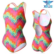 XBLUE Women's Middle Cut One-Piece Swimsuit XBL-0022-1 / Highly Durable Chlorine Re-sistant Safety B