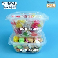 Thinwall Square Mini 350 - 500 ml / Cup Dessert /thinwall kotak 350 ml - 500 ml