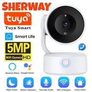 Tuya Wifi One-touch Call Indoor Camera HD 5MP Baby Monitor Two Way Talk 4X Zoom Security Camera PTZ 