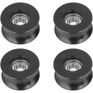 4pcs U Pulley 0840UU U Type Pulley Roller Wheel Bearing Roller Wheel 8x 39.5x 20.1mm/0.3x1.6x0.8in