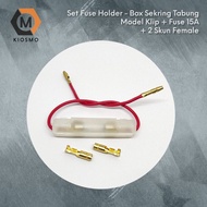 Fuse Holder - Fuse Box Fuse Tube 15A + 2 Female RoundSkun