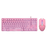 keyboard notebook pink G87usb Game Portable Keyboard Wired Membrane Office Backlit87Mini Key 9FGI