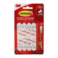 3M Command 17006 Mini Hooks (6 hooks, 8 strips) Hold up to 225g
