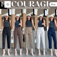 F74 Women's High Waist Work Pants Slim Fit Micro Fabric 2 Front Pockets