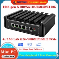 4x 2.5G LAN i226-V Solid Intel N100 Firewall Appliance Fanless Mini PC N5105 N6000 J4125 NVMe Mini C